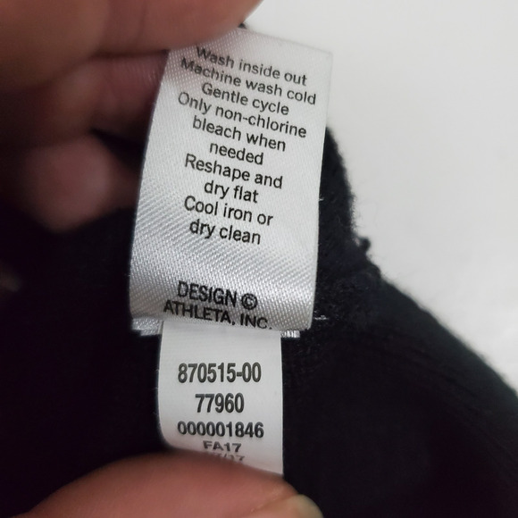 Athleta Women's XS Honeycomb Thermal Waffle Knit Sweater Black - Picture 7 of 8